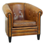 Grand fauteuil club de luxe en cuir de mouton avec une apparence unique Grand fauteuil club de luxe en cuir de mouton avec une apparence unique