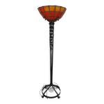 Grand lampadaire art dco vitraux rouge