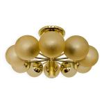 Grand lustre spoutnik flush en laiton par kaiser leuchten