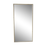 Grand miroir ancien, cadre en bois sculpt blanc et or