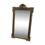 Grand miroir ancien dor� � d�cor de volutes et coquille 144 cm