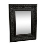 Grand miroir baroque noir sculpt en bois