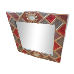 Grand miroir en céramique signé marion de crecy fille de mithé espelt Grand miroir en céramique signé marion de crecy fille de mithé espelt