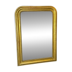 Grand miroir louis philippe en bois et stuc dor xix sicle.