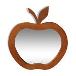 Grand miroir pomme xl vintage r�tro en bois fabrication artisanale objet fait main pour enfant