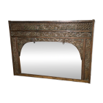 Grand miroir - tte de lit indien en bois sculpt