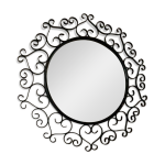 Grand miroir vintage en mtal noir chaty vallauris