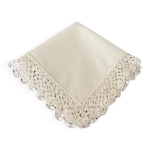 Grand mouchoir ancien en dentelle fait main