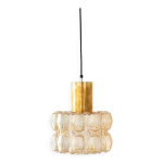 Grand plafonnier / suspension en verre ambr diamant par helena tynell pour limburg, allemagne, annes ...
