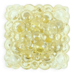 Grand plafonnier en verre à bulles ambré par helena tynell pour limburg, années 1960 Grand plafonnier en verre à bulles ambré par helena tynell pour limburg, années 1960