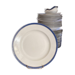 Grand plat 29 cm saladier porcelaine limoges bleu dor� betoule & legrand