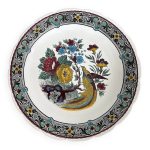 Grand plat ancien d�cor oiseau et fleurs boch pour royal sphinx