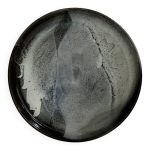 Grand plat en c�ramique �maill�e fait main et sign� pm, france 1970