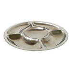 Grand plat à compartiments rond en acier chromé, couzon, design, 1970 - 35 Grand plat à compartiments rond en acier chromé, couzon, design, 1970 - 35
