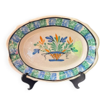 Grand plat  cul noir  en fa�ence de rouen xixe si�cle