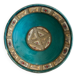 Grand plat marocain turquoise