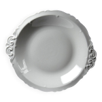 Grand plat de service creux en porcelaine fine de limoges blanc vintage / ancien