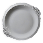 Grand plat de service porcelaine fine de limoges blanche vintage / ancien