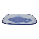 Grand plat st clément à décor de poisson bleu Grand plat st clément à décor de poisson bleu