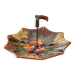 Grand plateau parapluie ancien en cramique