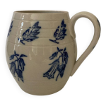 Grand pot avec anse en terre de fer st uze motif fleurs de consoude bl Grand pot avec anse en terre de fer st uze motif fleurs de consoude bl