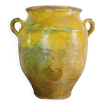 Grand pot  confit ancien franais  glaure jaune