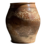 Grand pot  couvercle en grs ovale h24