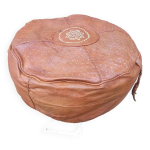 Grand pouf marocain vintage cuir