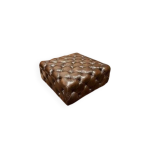 Grand pouf ottoman chesterfield rouge