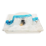 Grand et rare plafonnier en verre de murano, con�u par toni zuccheri pour veart, italie, ann�es 1970. ...