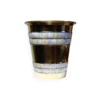 Grand seau  champagne rafrachisseur vintage en laiton dor et nacre