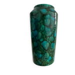 Grand vase art dco cramique verte mouchete