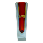 Grand vase bloc d'italie, annes 1960, flvio poli pour segusa, verre de murano