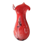 Grand vase boule floral / verrerie d art kaysersberg. moucheté / volutes Grand vase boule floral / verrerie d art kaysersberg. moucheté / volutes