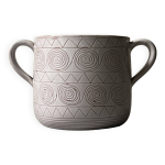 Grand vase / cache pot en c�ramique �maill�e sign�e robert picault, vallauris 1950