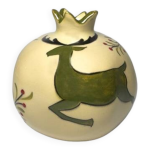 Grand vase en c�ramique d'iznik no�l (cerf vert)