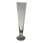 Grand vase conique en verre transparent design.