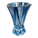Grand vase cristal bleu