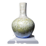 Grand vase globulaire porcelaine émaux cristallins jingdezhen zhi vintage Grand vase globulaire porcelaine émaux cristallins jingdezhen zhi vintage