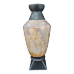 Grand vase en grs de bouffioulx sign losson, tourn  la main 1960