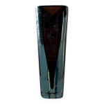 Grand vase haut cristal vintage forme triangle style murano