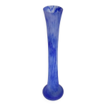 Grand vase soliflore en pte de verre bleu annes 70.