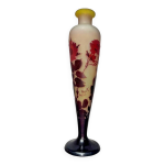 Grand vase solifore emile gall modle balustre dcor roses sauvages