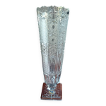Grand vase transparent cristal 24% vintage, lausitzer glass, allemagne, gdr Grand vase transparent cristal 24% vintage, lausitzer glass, allemagne, gdr