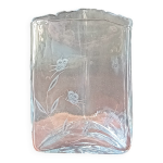 Grand vase transparent triangulaire en cristal vintage