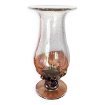 Grand vase en verre bull et pied travaill style biot annes 70