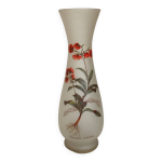 Grand vase verre d�poli fleurs