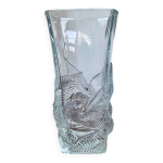 Grand vase en verre moul� � d�cor v�g�tal