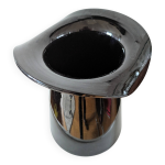 Grand vase en verre noir haut de forme annes 70