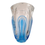 Grand vase en verre presse bicolore dans le got art dco (walther glas, allemagne, fin xxme)
